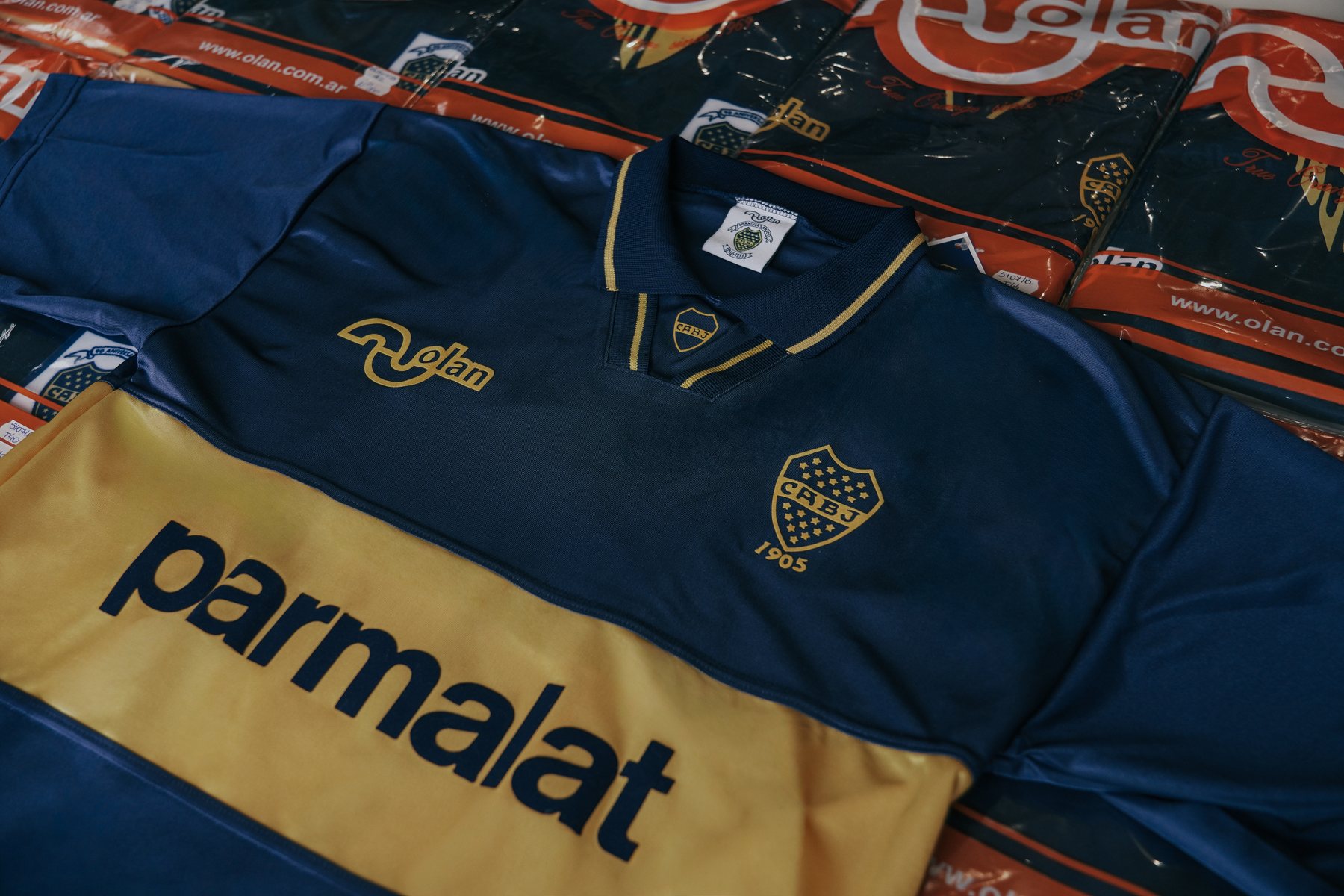 Vintage blue and gold football shirt