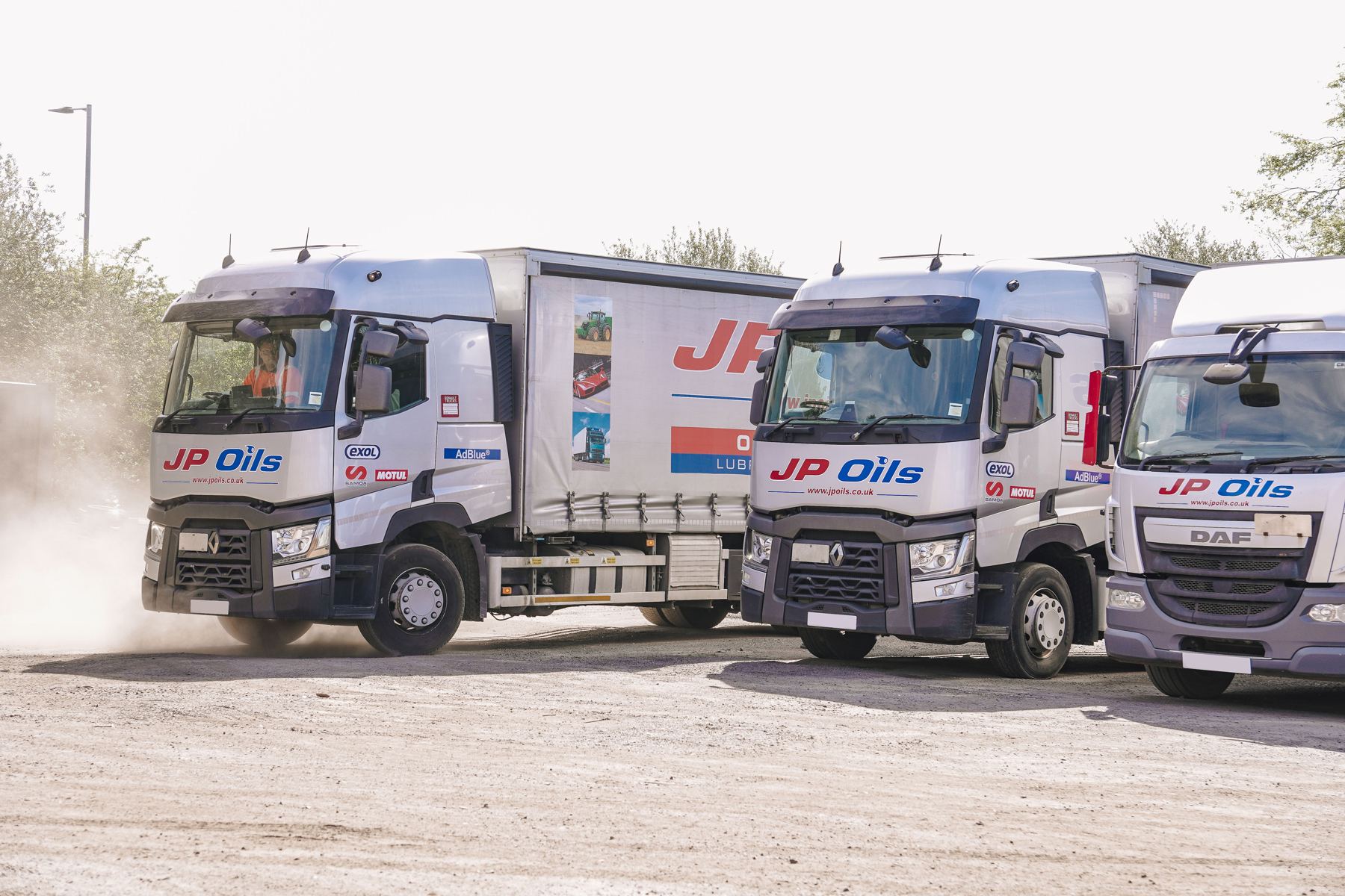 The JP Oils fleet kicking up dust in the yard