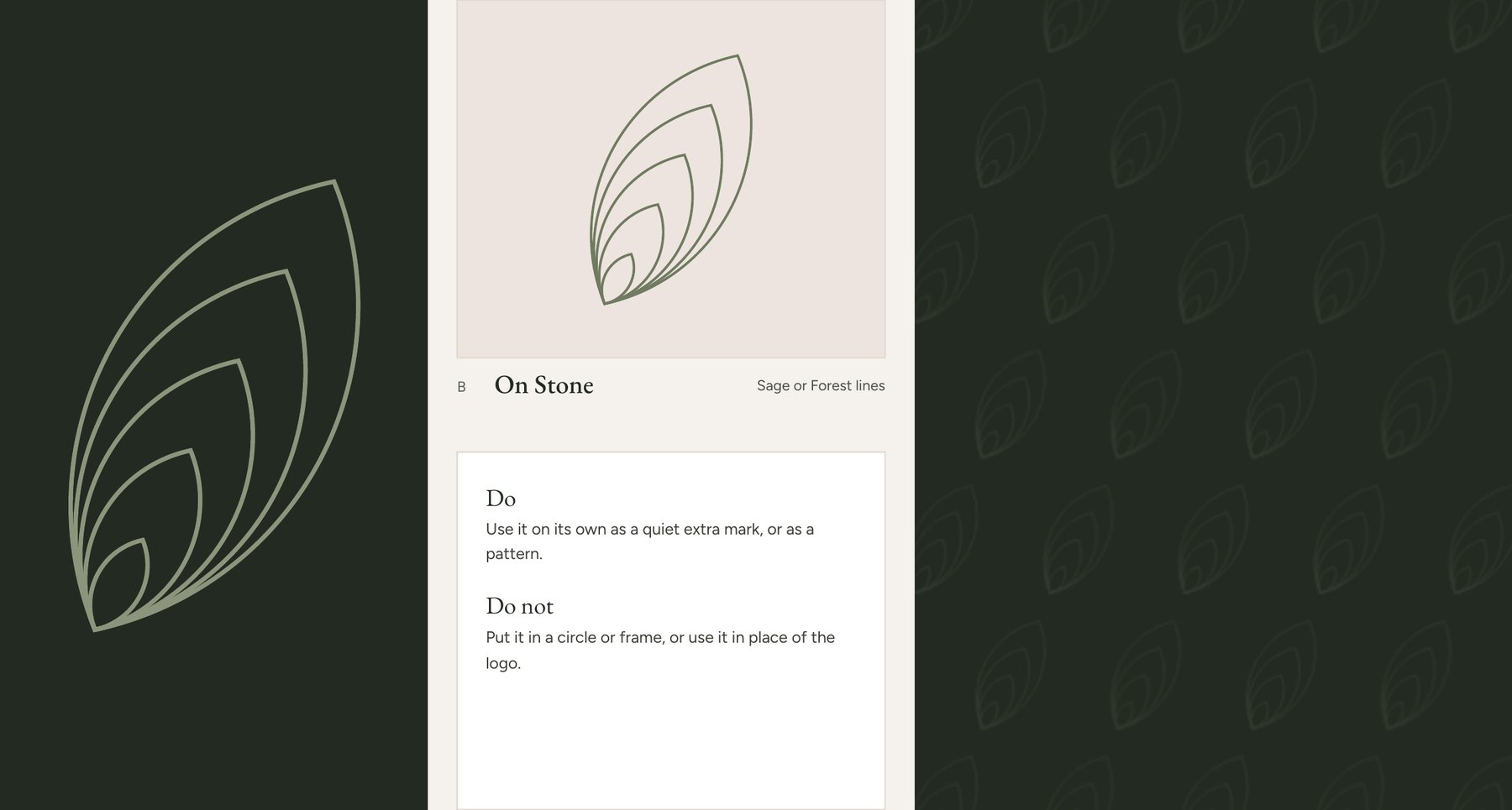 The contour leaf secondary mark and pattern